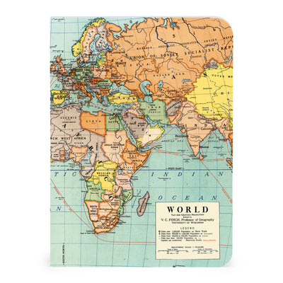 3 מחברות מיני : Vintage World Map