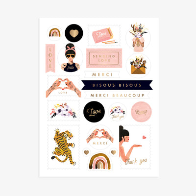 דפי מדבקות : Love & Thank You