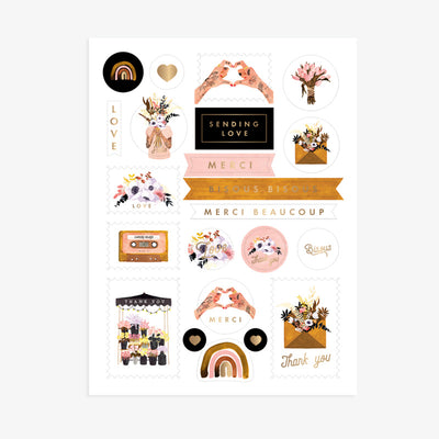 דפי מדבקות : Love & Thank You
