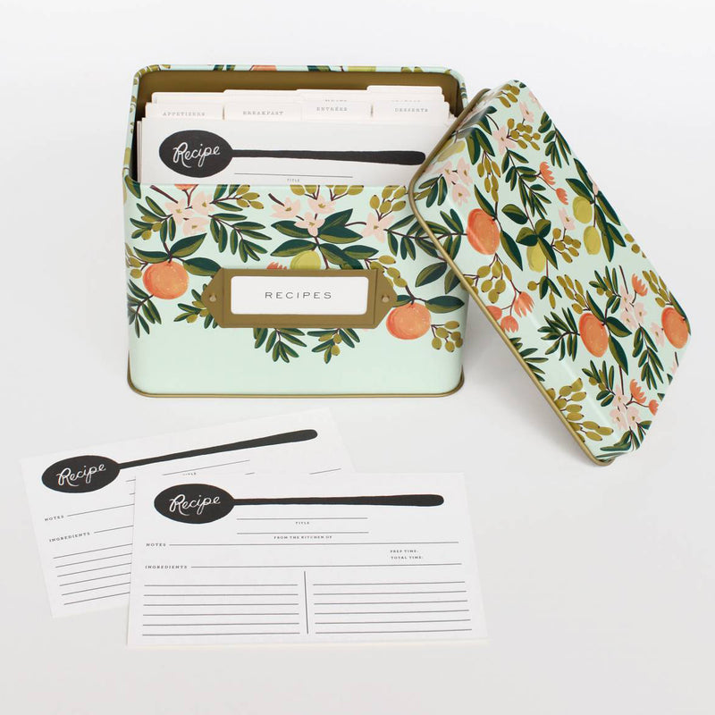 קופסת פח למתכונים: Citrus Floral